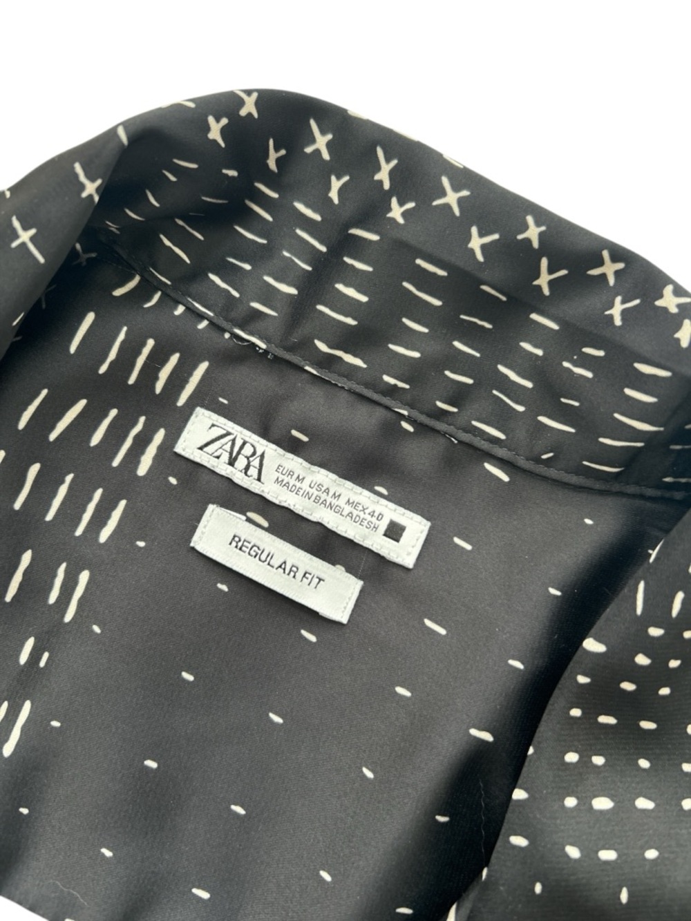 Zara Short Sleeve Button Down Shirt black size M - Picture 4 of 8